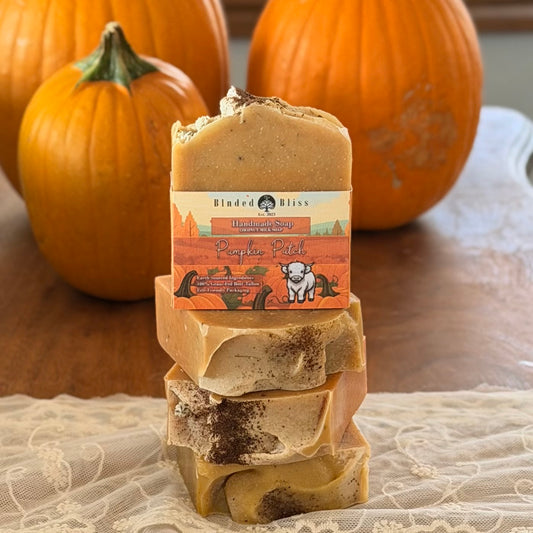 Bars of blnded bliss pumpkin patch soap