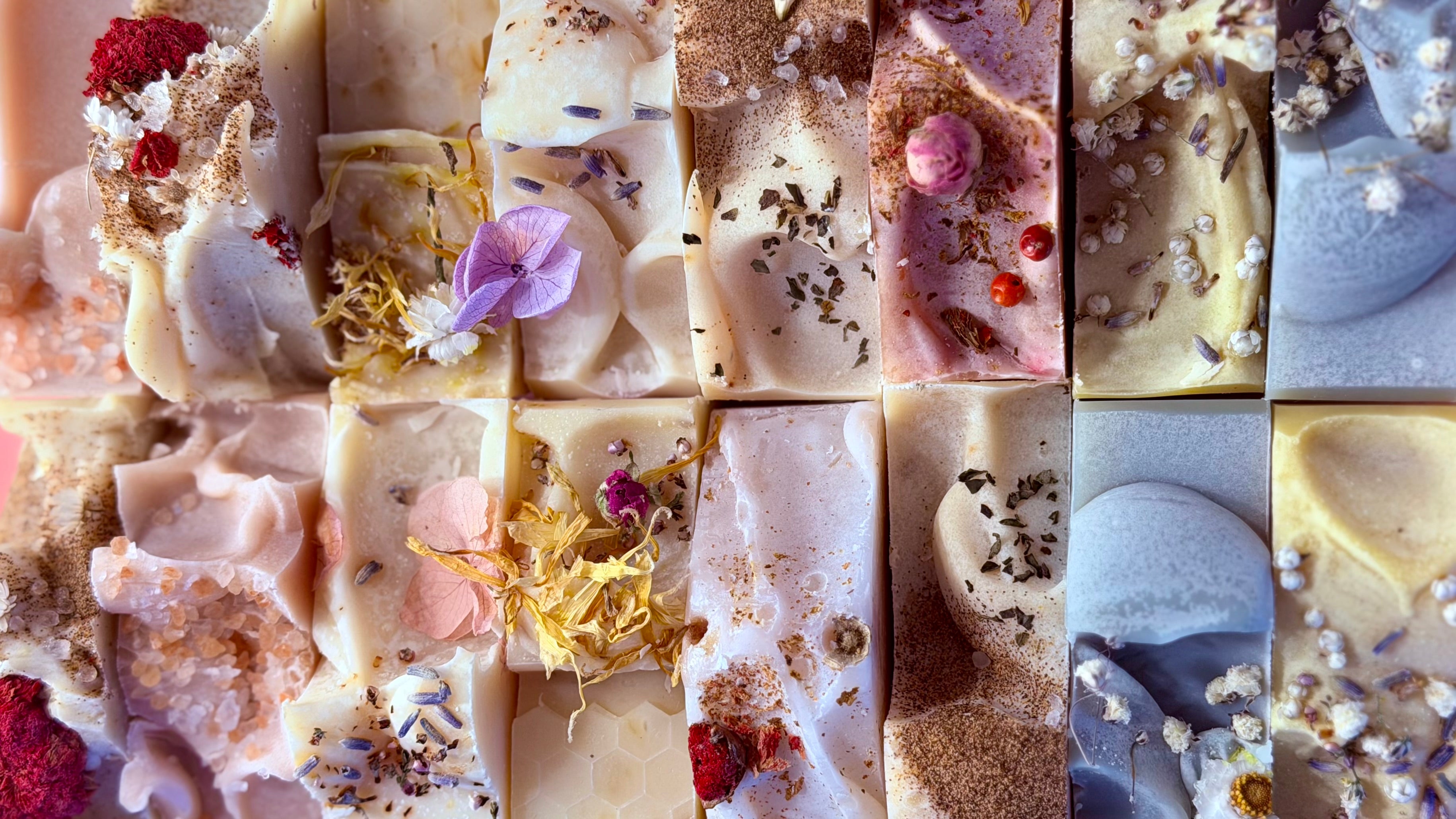 Assorted natural handmade soap bars by Blnded Bliss