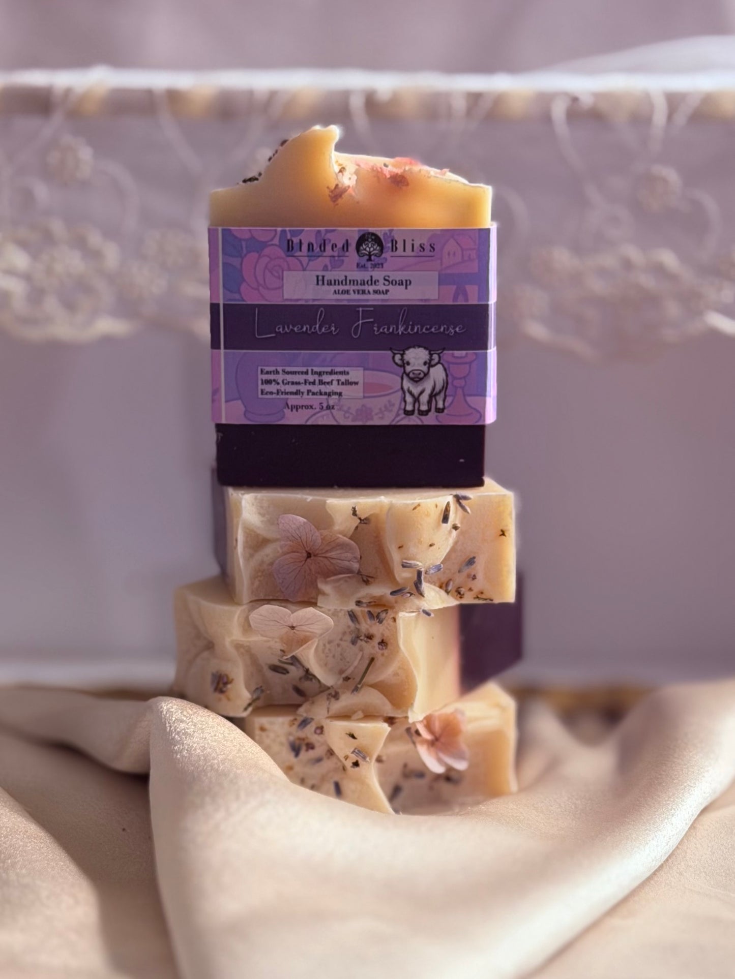 Lavender Frankincense soap by Blnded Bliss.