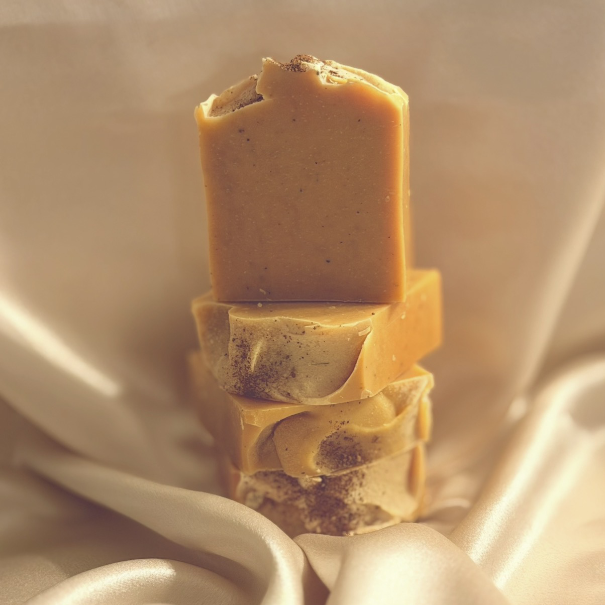 Stack of blnded bliss pumpkin patch seasonal handmade soap